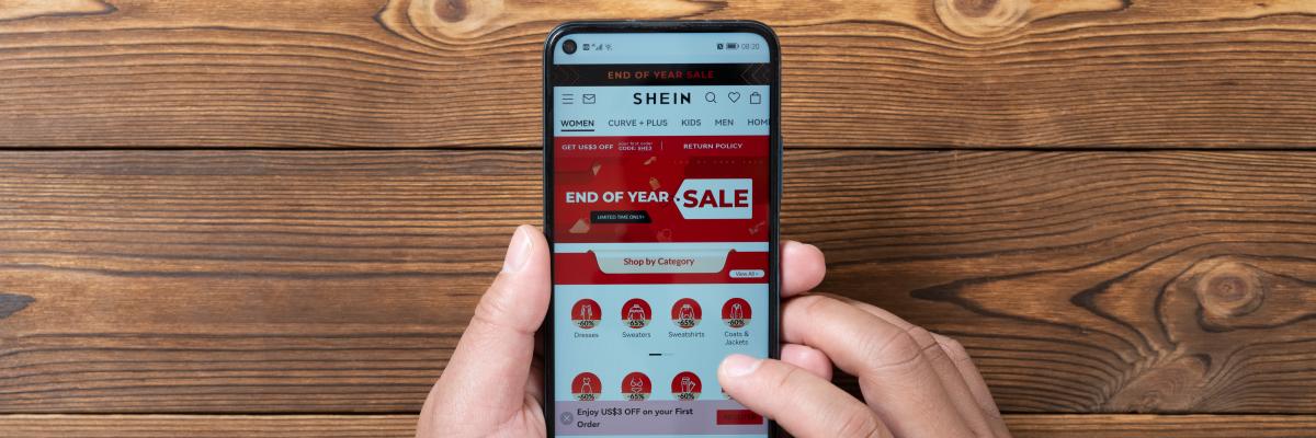 Shopping-App Shein auf einem Smartphone